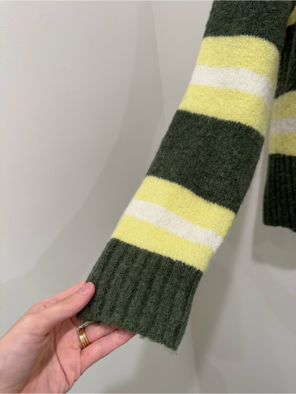 Madewell Evercrest Coziest Yarn Striped Roll Neck Sweater Wool Alpaca Size M - Picture 3 of 7